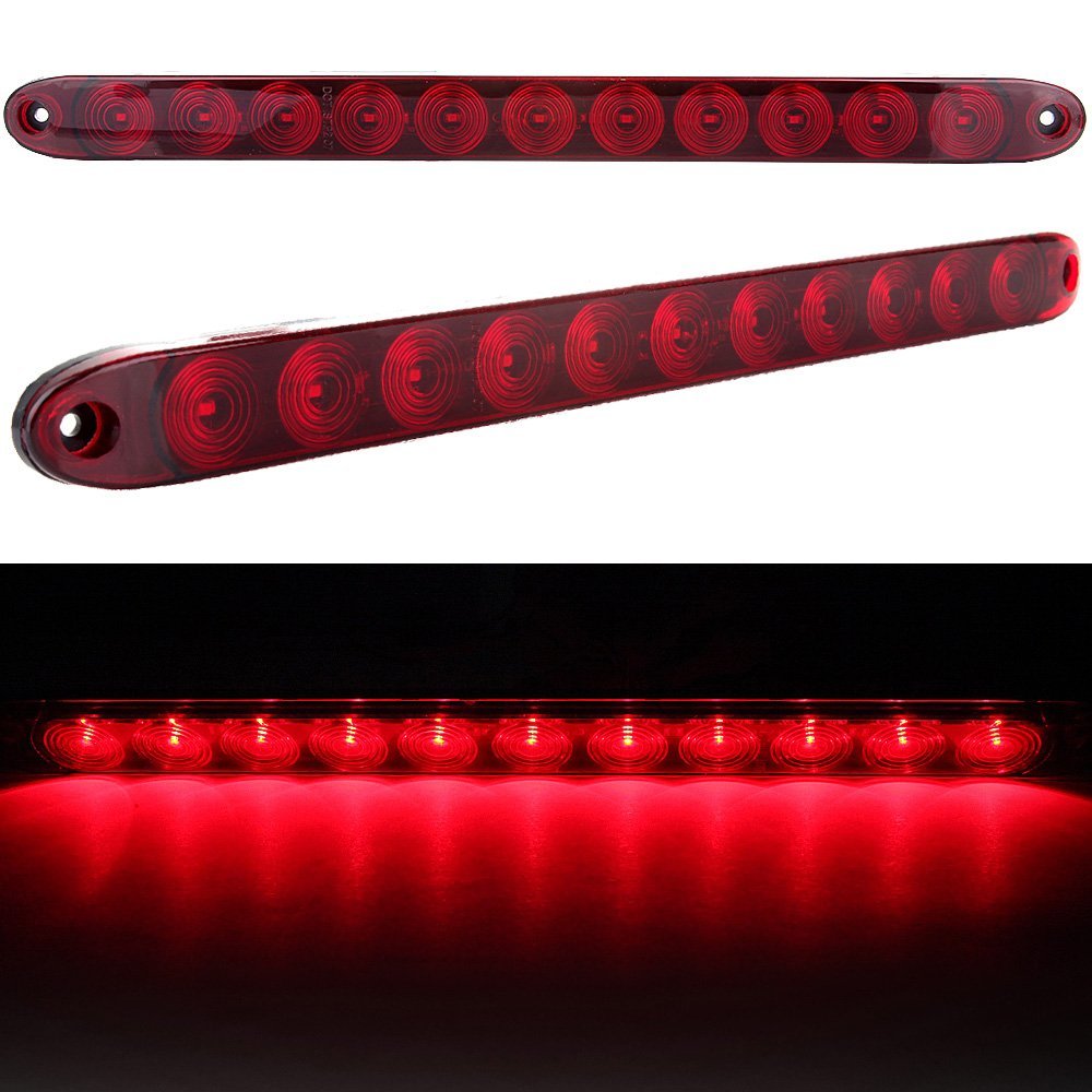 2 Pack 15 In 11led High Low Red Dim Brake Light Waterproof Side Marker Clearance Trailer Lights For Truck Rv Bus And Atv