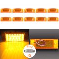 Ocpty Marker Lights 4pcs 16led Amber Side Bulbs 10x Replacement Fit For Truck Bus Boat Suv Atv Trailer Indicator Light Total 14