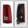 Acanii For 1999-2002 Chevy Silverado 1500 2500 3500 99-06 Gmc Sierra Red Led Tube Tail Lights Brake Lamps Left Right