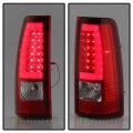 Acanii For 1999-2002 Chevy Silverado 1500 2500 3500 99-06 Gmc Sierra Red Led Tube Tail Lights Brake Lamps Left Right