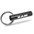 Ram Logo Black Real Carbon Fiber Custom Designed Tube Style Key Chain