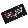 Laser Tag License Plate For Corvette C3 Black Stainless Steel Novelty Standard 12 In X 6 Size Polished Finish 