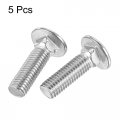 Uxcell 1 2-13x1-3 4 Carriage Bolt Round Head Square Neck 304 Stainless Steel 5pcs