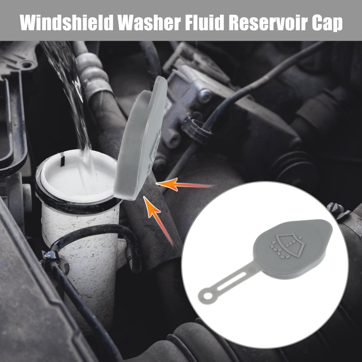 2pcs 28913jk60a Gray Car Windshield Washer Fluid Reservoir Tank Bottle Cap Cover For Nissan 350z 370z Cube