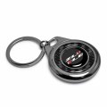 Ipick Image For Chevrolet Camaro Zl1-1le Real Black Carbon Fiber Roundel Metal Case Key Chain Keychain Official Licensed Black