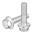 25pcs 1 4-20 X Flanged Hex Head Bolts 304 Stainless Steelagon Screws Flange Hex Drive 5 8 Grade For Machinery Industry Home 