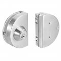 Uxcella 10mm-12mm Glass Door Single Latch Lock Stainless Steel Brushed Finish Silver Tone