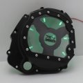 Httmt- Black W Green Led Engine Cluctch Cover Compatible With 2001-2005 Suzuk Gsxr 600 750 1000 P N Mt313-010a-bk