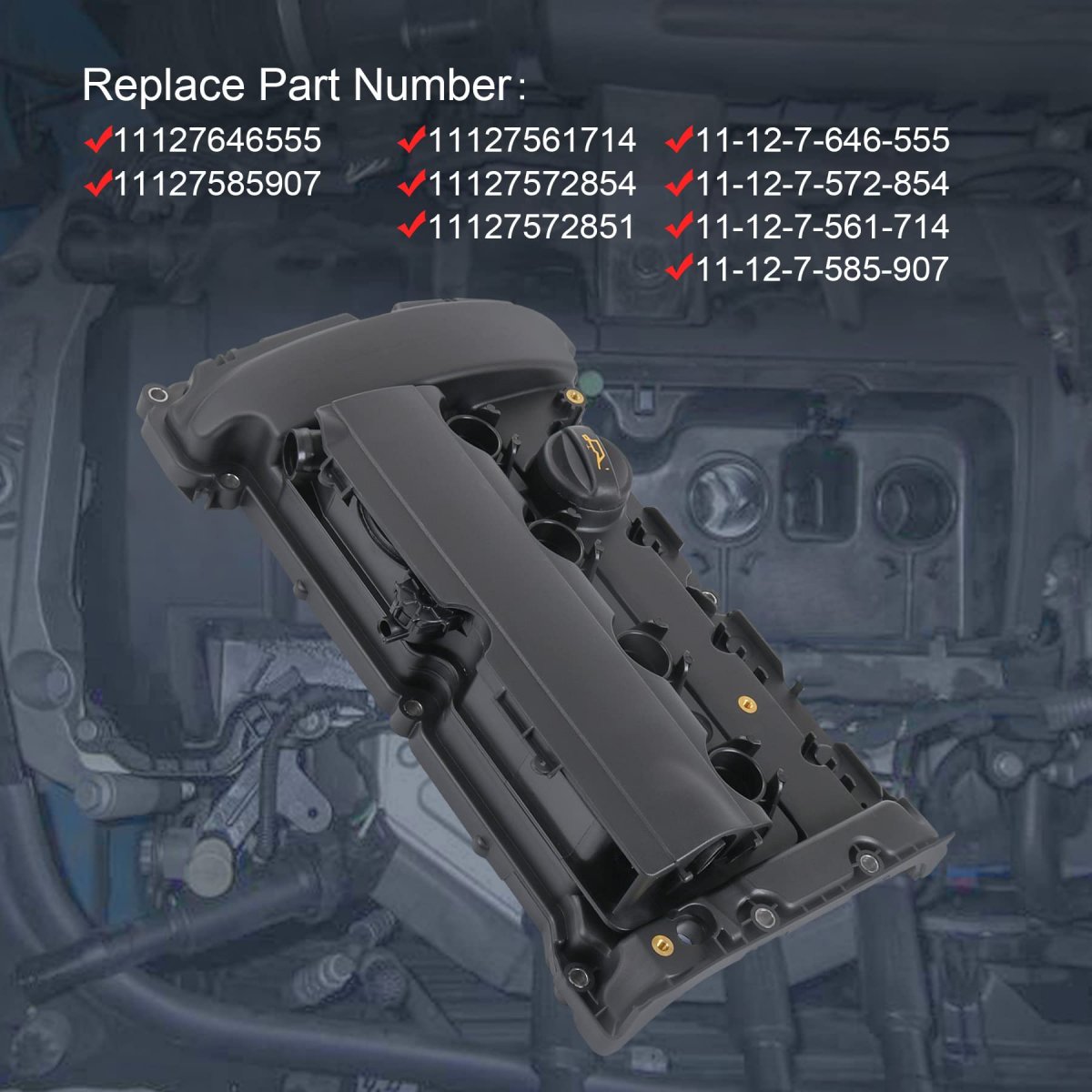 Engine Valve Cover Gasket Set 11127646555 For Mini Cooper S Jcw 1 6l N14 Turbocharged Replacement R55 R56 R57 R58 R59