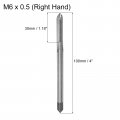 Uxcell Metric Thread Tap M6 X 0 5 H2 100mm Extra Long Straight Flute Screw Milling Machine Taps Threading Tapping Repair Tool
