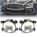Pair Led Fog Lights For 2014 2020 Infiniti Q50 Qx50 Q60 Qx60 Qx80 Front Lamp Assembly Clear Lens Chrome Housing Replacement 