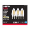 Satco 6pk 4w B11 Led 3000k Medium Base Dimmable 40w Equiv