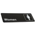 Womens Restroom Sign Black And White 9 X 3-inches Bathroom Signs For Door Wall By Tezzorio 