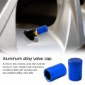 8x Car Bike Tire Valve Stem Caps With Rust-resistant Coating Anodized Aluminum Corrosion Resistant Cover Blue