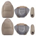 Autokay Leather Seat Covers 6 Pcs Front And Rear For Ford F250 F350 1999 2000 Driver Passenger Cover Tan