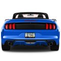 Ford Mustang Script In Blue Dual Logo Real 3k Carbon Fiber License Plate Frame Glossy Finish Black 12in X 6in