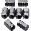 Eboot 8 Pieces Tire Stem Valve Caps Wheel Covers Car Dustproof Cap Hexagon Shape Gun-grey 