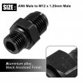 X Autohaux 2pcs Black 6an Male To M12 1 25mm Thread Tube Hardline Fuel Line Adapter Oil Gas Pipe Fitting