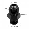 2pcs Black 6an Male To M12 X 1 25mm Thread Tube Hardline Fuel Line Adapter Oil Gas Pipe Fitting