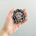 Lion Car Stickers Lions Face Decals Emblem Aluminium Alloy Metal Badge Logo Fits Hood Decal Bonnet Side Univeral For Vehicles