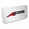 Acura A-spec Dual Logo In 3d On Mirror Chrome Stainless Steel License Plate