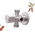 Veemoon 304 Stainless Steel Water 3 Way Valve Hexagonal Hex Wheel