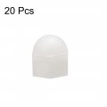 Uxcell Acorn Hex Cap Nuts 20pcs M6 Dome Nylon Hexagon Decorative Nut For Screws Bolts White