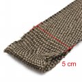 Uxcell 5cm X 10m Titanium Tone Exhaust Pipe Wrap Tape Thermo Bandage For Motocycle Car