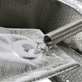 T6 Stainless Steel Knitted Mesh Turbocharger Heat Shield Wrap Blanket Chrome