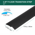 Uxcell Floor Edging Trim Strip Self Adhesive Carpet To Tile Transition For Doorway Edge Height Less Than 3mm 0 12 Black 9 84ft