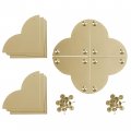 Dritz Home 44793-35 Campaign Hardware Large Smooth Quatrefoil Corner Brass 3-pack 