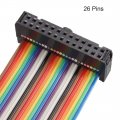 Uxcell Idc Rainbow Wire Flat Ribbon Cable 26p A-type Fc Fc Connector 2 54mm Pitch 1m 39 3inch Length