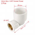 Uxcell 32mm Slip X 1 2pt Female Thread 90 Degree Pvc Pipe Fitting Elbow 2 Pcs