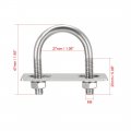 Uxcell U-bolts 4pcs 1 06 27mm Inner Width 47mm Length M6 304 Stainless Steel Round U Bolt With Nuts Frame For Boat Trailer Axle