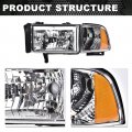 G-plus Led Headlights Compatible With 1994-2001 Dodge Ram 1500 1994-2002 2500 3500 Not Fit For Sport Model Van Models Driver