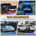Xridonsen 48 Inch Blue White Tailgate Emergency Lights Strip Rear Window 288 Led Tail Strobe Firefighter Flashing Warning