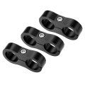 3pcs Aluminum Alloy An10 Car Hose Separator Clamp Fuel Line Connector For Oil Black 