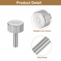 Uxcell M4x12mm Knurled Thumb Screws 5pcs 304 Stainless Steel Flat Head Fully Threaded Bolts Grip Knobs Fasteners