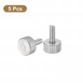 Uxcell M4x12mm Knurled Thumb Screws 5pcs 304 Stainless Steel Flat Head Fully Threaded Bolts Grip Knobs Fasteners