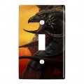 Black Winged Dragon Fantasy Plastic Wall Decor Toggle Light Switch Plate Cover