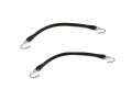 Black Rubber Tarp Strap Camper Grade Tie Down 21 In Bungee Cord With Metal Hooks Pack Of 2 