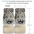 Snow White Leopard Custom Designed Car Truck Suv Universal-fit Front Rear Seat Carpet Angry Animal Floor Mats 4pc