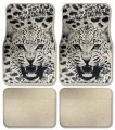 Snow White Leopard Custom Designed Car Truck Suv Universal-fit Front Rear Seat Carpet Angry Animal Floor Mats 4pc 