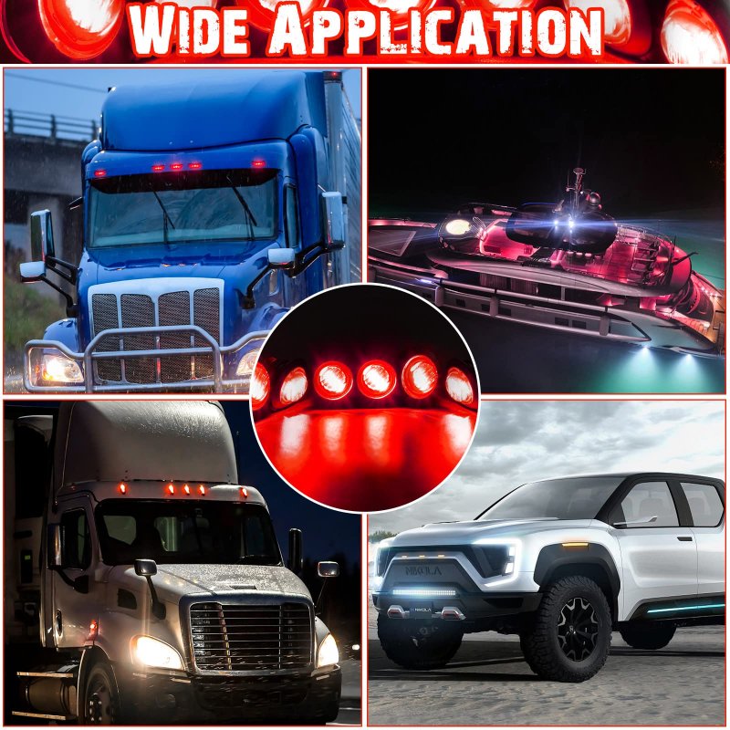 100 Pieces 3 4 Round Led Side Marker Lights Leds Front Rear Indicator Turn Signal Ip68 Waterproof For Truck Trailer Lorry Bus