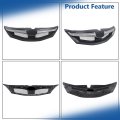 Front Upper Grille Black With Silver Molding Trim Mesh Replacement For Impreza Wrx Sti 2008 2009 2010