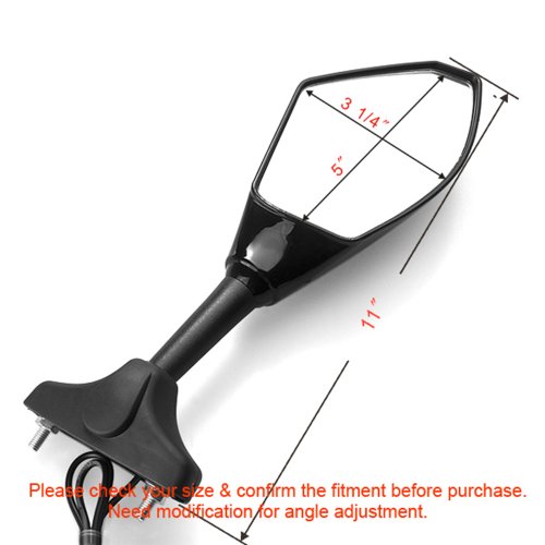 Motorcycle Rearview Side Mirrors Integrated Amber Led Turn Signal Blinker Light For Suzuki Honda Yamaha Kawasaki Pair