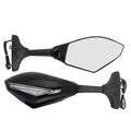 Motorcycle Rearview Side Mirrors Integrated Amber Led Turn Signal Blinker Light For Suzuki Honda Yamaha Kawasaki Pair