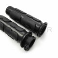 Httmt Mt291-007-25- Motorcycle Black Comfort Flame Rubber Hand Grips 1 25mm Compatible With Choppers H-d Suzuk Kawasak Yamah