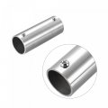 Uxcell Rail Pipe Fitting 2-way 100mm Length 202 Stainless Steel Straight Connector Brushed For 33mm 1 3 Od Handrail Railing