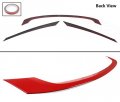 3pcs Jdm Glossy Red Abs Front Grill Trim Cover Garnish Compatible With 2016-2021 Honda Civic